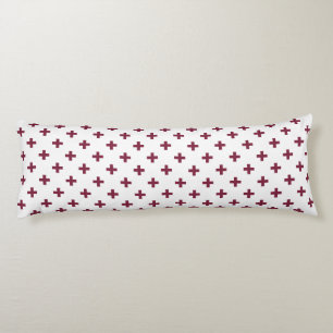 Mulberry polka crosses on white body cushion