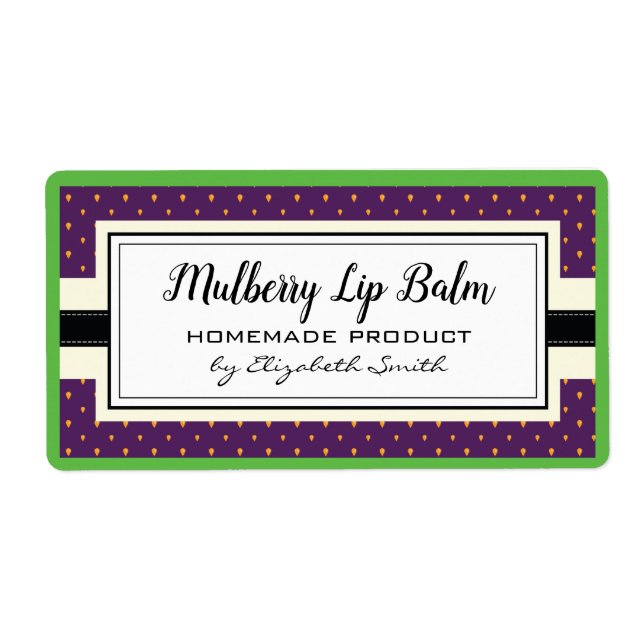 Mulberry purple fruit flavour homemade goods label (Front)