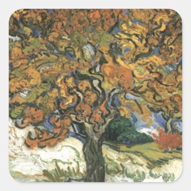 Mulberry Tree by van Gogh Square Sticker (Front)