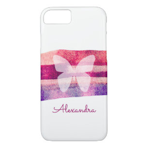 Mulberry Watercolor Butterfly Personalised iPhone 8/7 Case