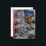 Mule and Men a unique Mixed Media Collage Postcard<br><div class="desc">A mixed media collage made and photographed by Angelandspot in the year 2026 with vintage images from a book from the 1950s showing men working and a mule from another book all combined into a mixed media collage about men being stubborn</div>