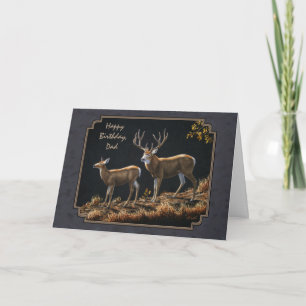 Mule Deer Buck and Doe Grey Custom Card