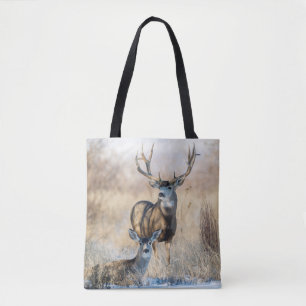 Mule Deer Buck and Doe Tote Bag