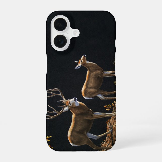 Mule Deer Buck & Doe iPhone 16 Case (Back)