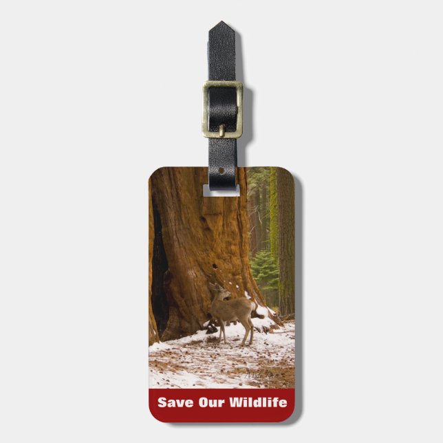 Mule Deer Luggage Tag (Front Vertical)