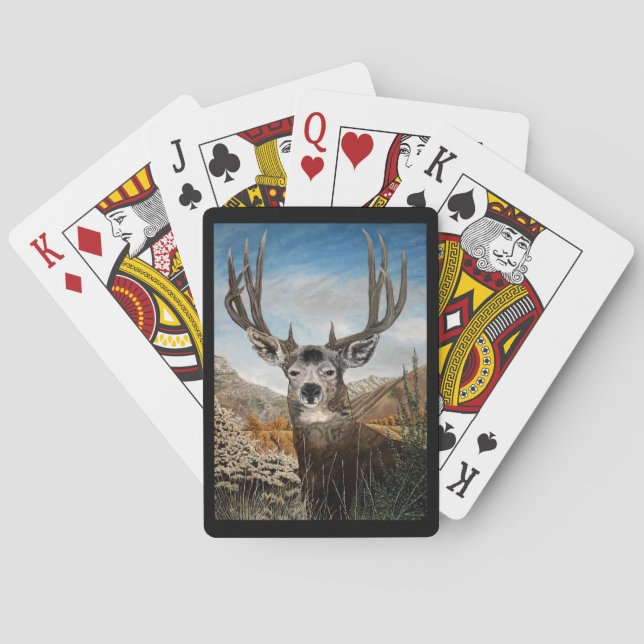 Mule deer Oil Painting Playing Cards (Back)