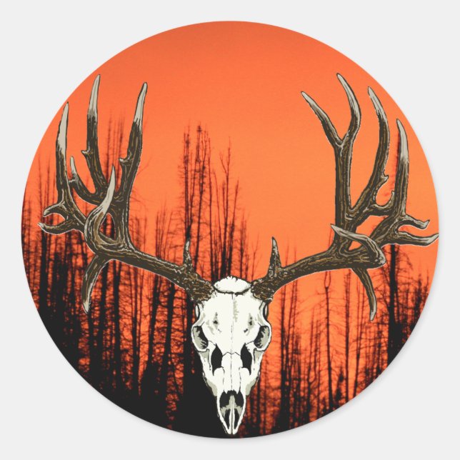 Mule Deer skull Classic Round Sticker (Front)
