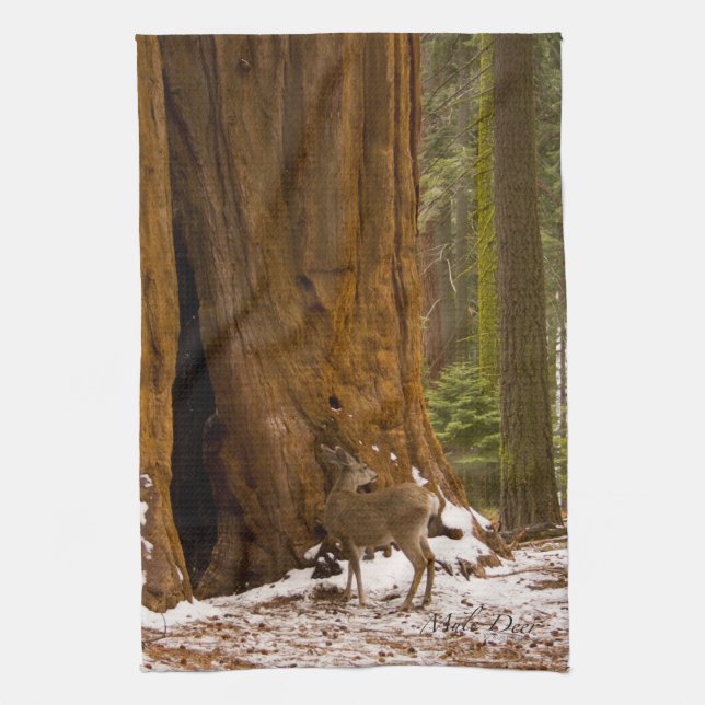 Mule Deer Tea Towel (Vertical)