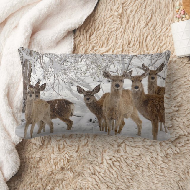 Mule Deer Wyoming Lumbar Cushion (Blanket)