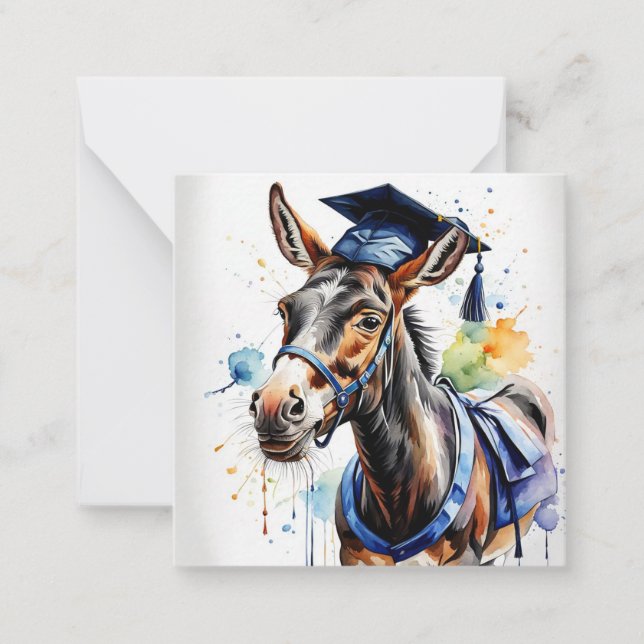 Mule Graduation Flat Note Card (Front)