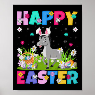 Mule Happy Easter Egg Hunt Bunny Ear Mule Easter Poster