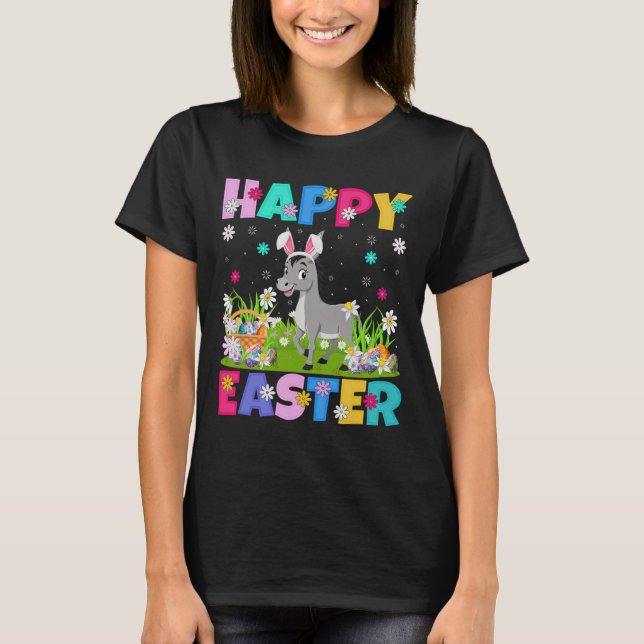 Mule Happy Easter Egg Hunt Bunny Ear Mule Easter  T-Shirt (Front)