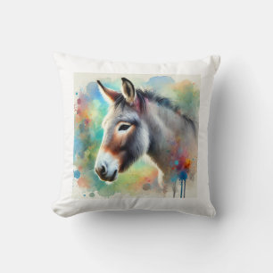 Mule in Watercolor 090724AREF105 - Watercolor Cushion