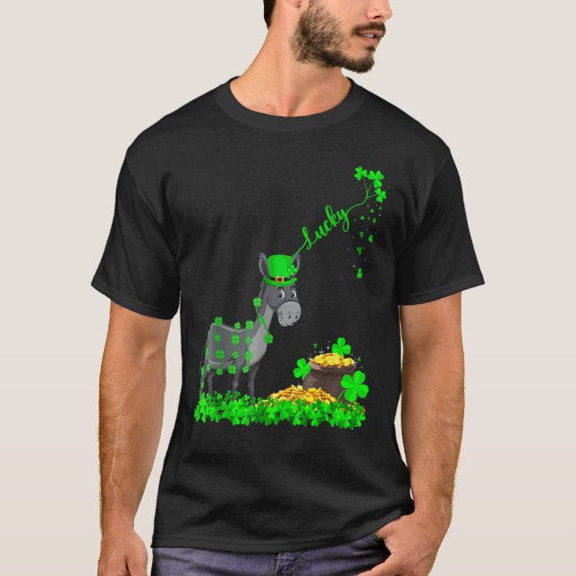 Mule Leprechaun Hat Lucky Mule St Patrick's Day T-Shirt (Front)