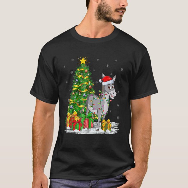 Mule Lover Xmas Family Matching Santa Mule Christm T-Shirt (Front)