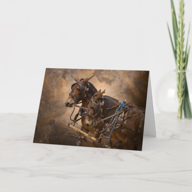 Mules in Harness Card (Front)