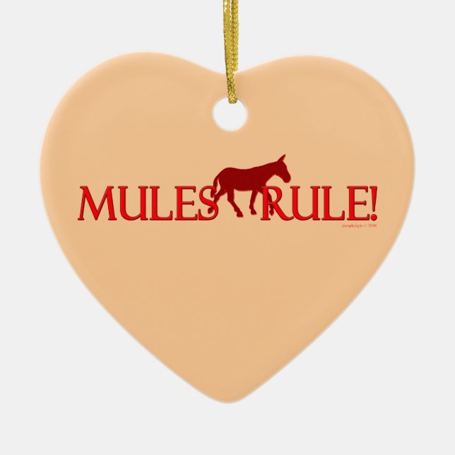 Mules Rule Silhouette Keepsake Ceramic Tree Decoration (Front)