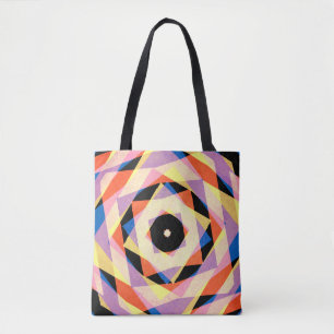 Mulicoloured striped diamond shapes backgroundjagg tote bag