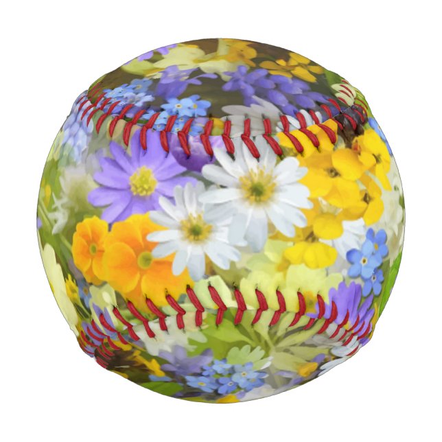 MULITCOLORED FLORAL BACKGROUND PATTERN BASEBALL (Front)