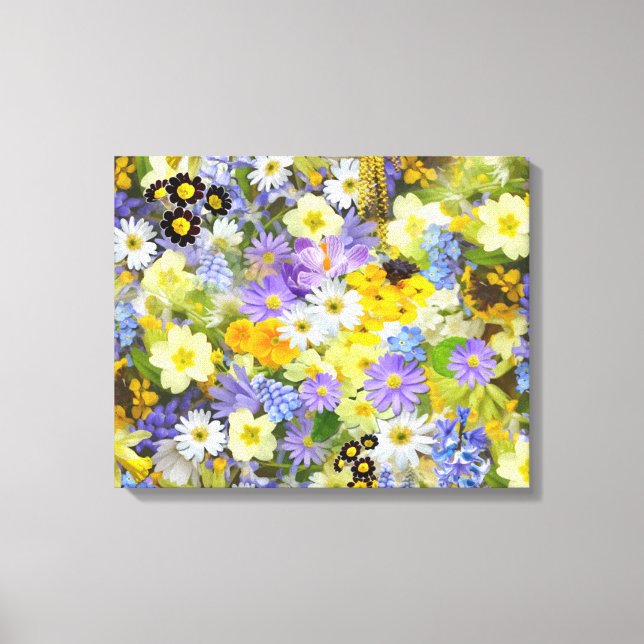 MULITCOLORED FLORAL BACKGROUND PATTERN CANVAS PRINT (Front)