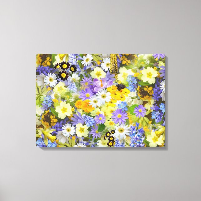 MULITCOLORED FLORAL BACKGROUND PATTERN CANVAS PRINT (Front)