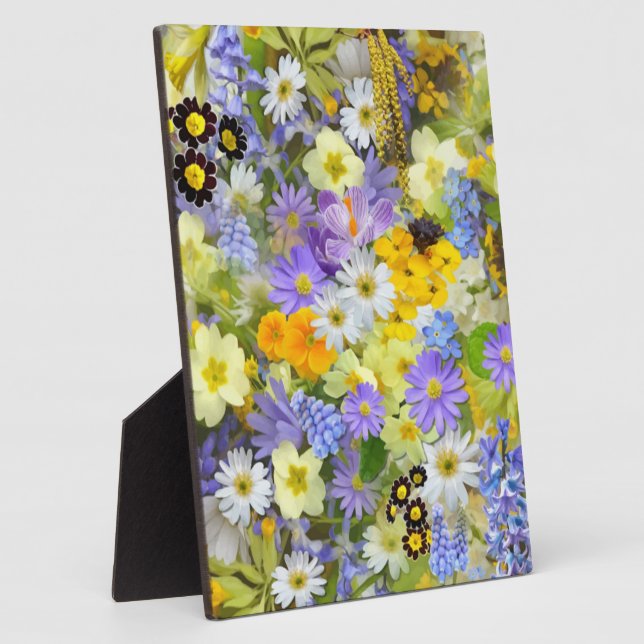 MULITCOLORED FLORAL BACKGROUND PATTERN PLAQUE (Side)