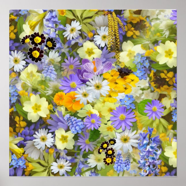 MULITCOLORED FLORAL BACKGROUND PATTERN POSTER (Front)