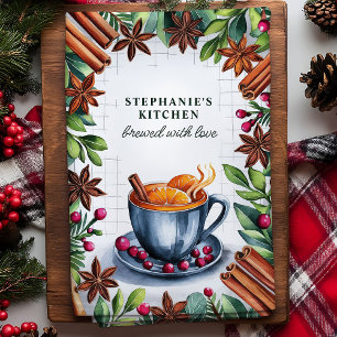 Mulled Cider Personalised Christmas Tea Towel