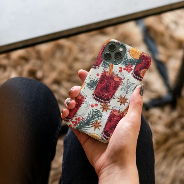 Mulled Magic Pattern | Warm Holiday Drink & Spice  iPhone Case (Creator Uploaded)