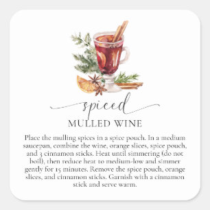 Mulled Wine Recipe Kit Christmas Square Sticker