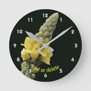 Mullein Flower Personalised   Round Clock