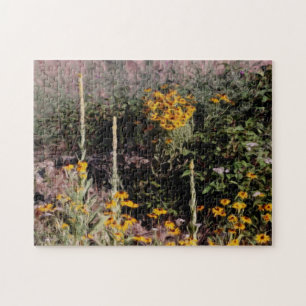 Mulleins Black Eyed Susan Flower Art Jigsaw Puzzle