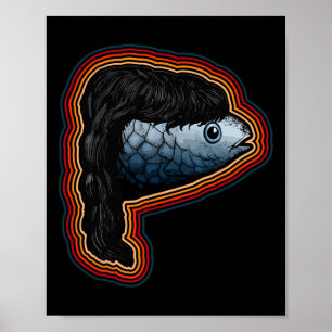 Mullet Fish With Mullet Funny Fishing Poster