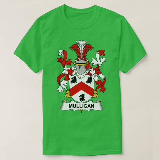 Mulligan Coat of Arms Family Crest  T-Shirt (Design Front)