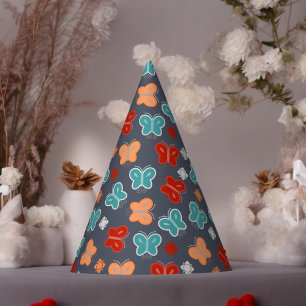 Multcolor Butterfly Cartoon Party Hat