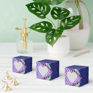 Multi blue Colour Texture Crochet Favour Box