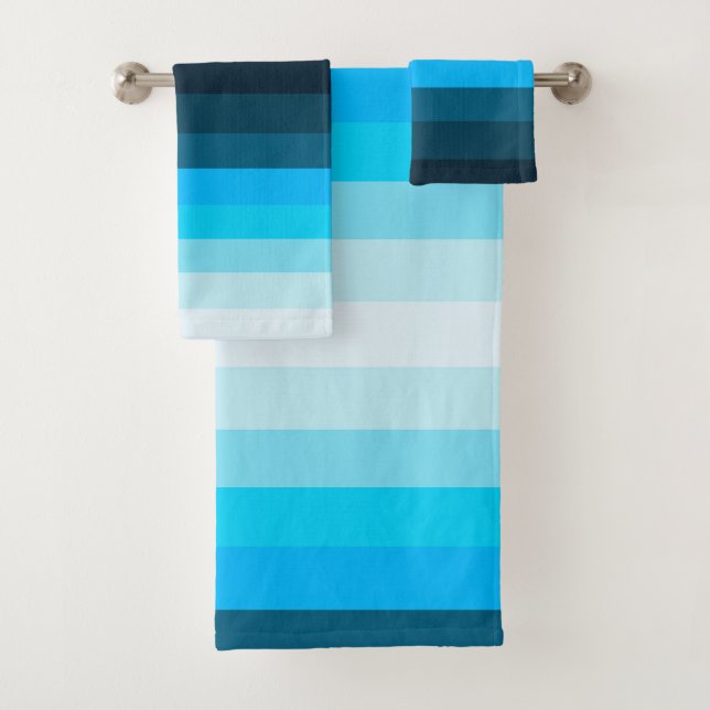 Multi Blues Bath Towel Set (Insitu)