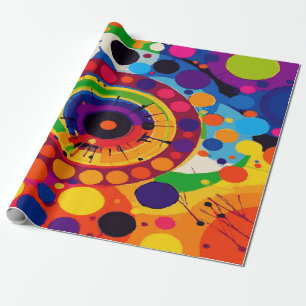 Multi-Color Abstract Circle Pattern – Bold Wrapping Paper
