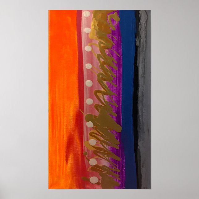 Multi-color Abstract Stripes Poster (Front)