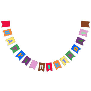 Multi-color Birthday Party Bunting Flags