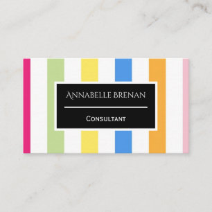 Multi-Color Bold Stripes Eye Catching Business Card