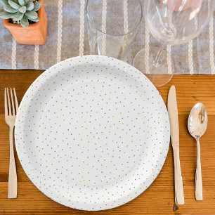Multi-color confetti baby shower paper plate