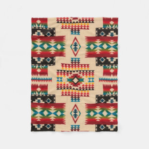 MULTI-COLOR Diamond Aztec Print Fleece Blanket