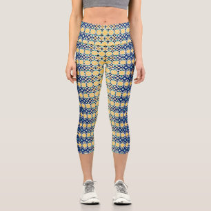 Multi Color Geometric Capri Leggings