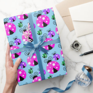 Multi-color Ladybugs Pattern Wrapping Paper
