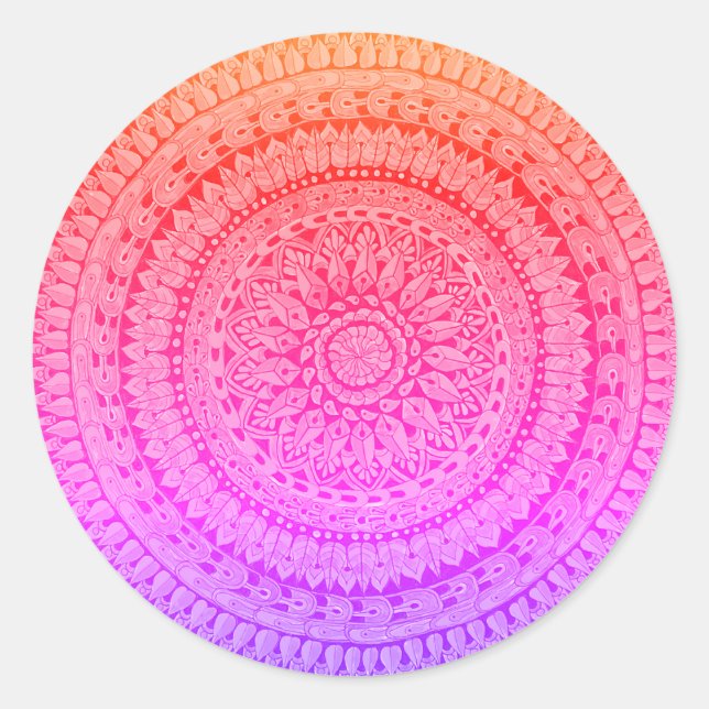 Multi Color Mandala Original Art  Classic Round Sticker (Front)