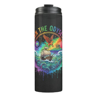 Multi-Color "Own the Odyssey" Greek Legend & Krake Thermal Tumbler