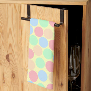 Multi-Color Pastel Dots Pattern Tea Towel