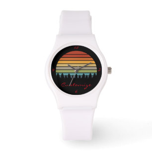 Multi-color striped moon with trees Thunder_Cove Watch