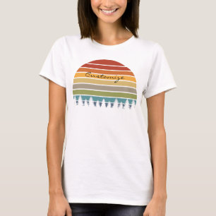 Multi-color striped sun with trees Thunder_Cove T-Shirt